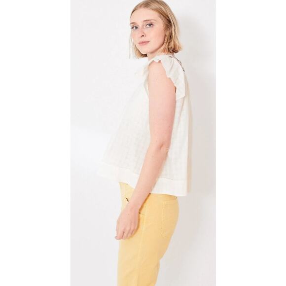 The Great White Embroidered Shirt The Windswept Top 0 Cream Cotton $225 - Picture 4 of 14